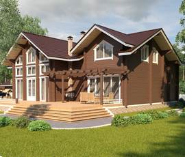 Проект деревянного дома Межигорье 17,6*15,6