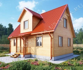 Проект деревянного прямоугольного дома Полет