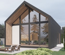Проект деревянного прямоугольного дома Берген-Барн