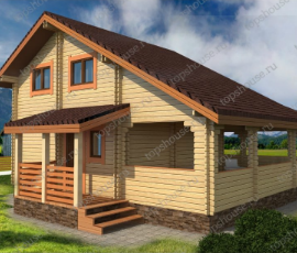 Проект деревянного прямоугольного дома «Ранчо»