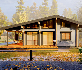 Проект деревянного дома с имитацией бруса Солберг МС