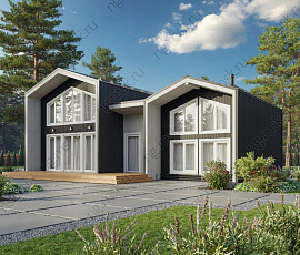 Проект деревянного дома с имитацией бруса Новый город 56К (Барнхаус)