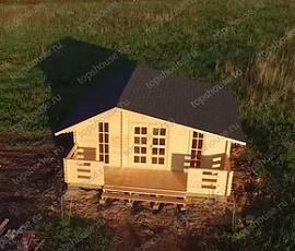 Проект деревянного c верандой дома с верандой «Добрый вечер»