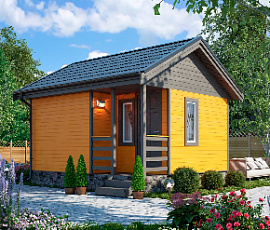 Проект деревянного дома без цоколя Садовод 5x4