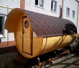 Проект бани-бочки «Комфорт» деревянной бани 