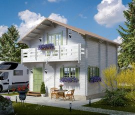 Проект двухэтажного дома из двойного бруса дачного «АртХаус 2.0»