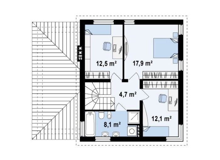 Схема второго этажа в частном доме