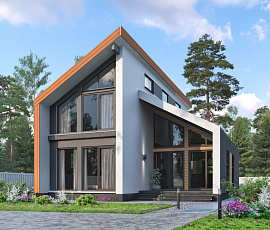 Проект дома с имитацией бруса Сканди-126