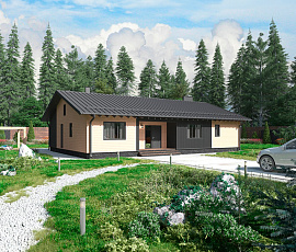 Проект дома с двускатной крышей Бунгало-135
