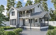 Проект дома Дом каркасный 9,5х8 с террасой