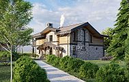 Проект двухэтажного дома с большой зоной отдыха