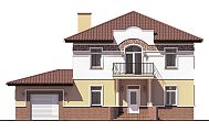 Проект двухэтажного дома с балконом, террасой и оригинальной отделкой