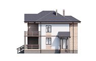 Проект двухэтажного коттеджа с террасой и балконом