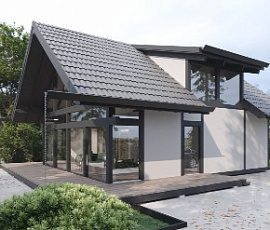 Проект комбинированного двухэтажного дома Берген - Миди UP