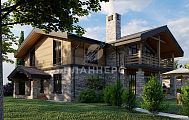 Проект двухэтажного дома с большой зоной отдыха