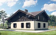 Проект большого комбинированного загородного дома в стиле Шале