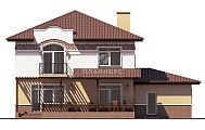 Проект двухэтажного дома с балконом, террасой и оригинальной отделкой