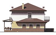 Проект двухэтажного дома с балконом, террасой и оригинальной отделкой