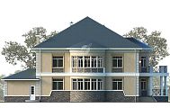 Дом в классическом стиле с колоннами, террасой, балконом