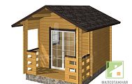 Проект дачного дома «Лихула» с крыльцом