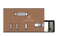 Проект дома в стиле хай-тек с большой террасой и совмещенной кухней-гостиной