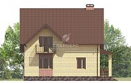 Компактный дом с мансардным этажом, балконом и гаражом