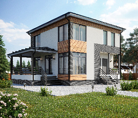 Проект двухэтажного дома с вальмовой крышей Сияние