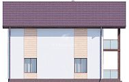 Проект загородного дома с террасой и балконом на главном фасаде