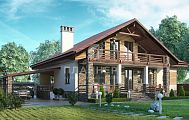 Большой выразительный дом с комбинированной отделкой
