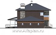 Проект: 560E. «Прайд» - проект современного двухэтажного дома, мастер спальня, с террасой и сауной, гараж на 2 авто, фасад из кирпичей
