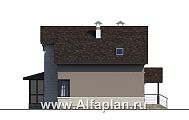 Проект: 573E.-2. «Регата» - красивый проект дома с мансардой, планировка с мастер спальней, двусветная столовая