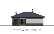 Проект: 681A. «Алазея» - проект одноэтажного дома из газобетона, с террасой и  с сауной, в современном стиле