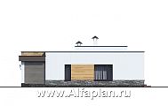 Проект: 649A. «Ниагара» - проект одноэтажного дома из газобетона, в стиле хай-тек, с террасой и с плоской кровлей