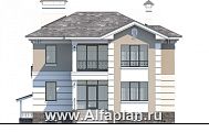Проект: 155AC. «Репутация»- проект двухэтажного дома из газобетона, планировка с эркером и с цокольным этажом, английском стиле
