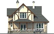 Проект: 99E. «Альпенхаус» - проект дома с мансардой, высокий потолок в гостиной, в стиле фахверк