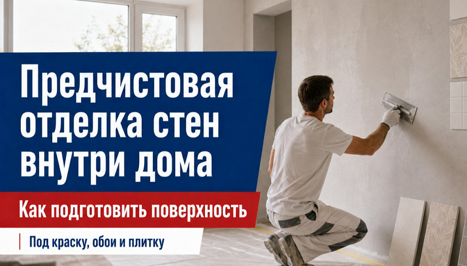 Предчистовая отделка стен внутри дома: как подготовить поверхность под краску, обои и плитку