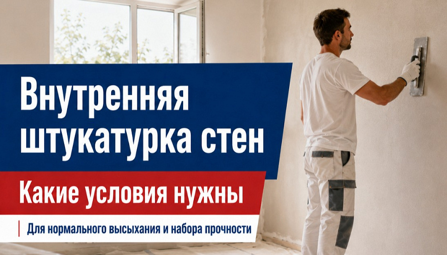 Внутренняя штукатурка стен: какие условия нужны для нормального высыхания и набора прочности